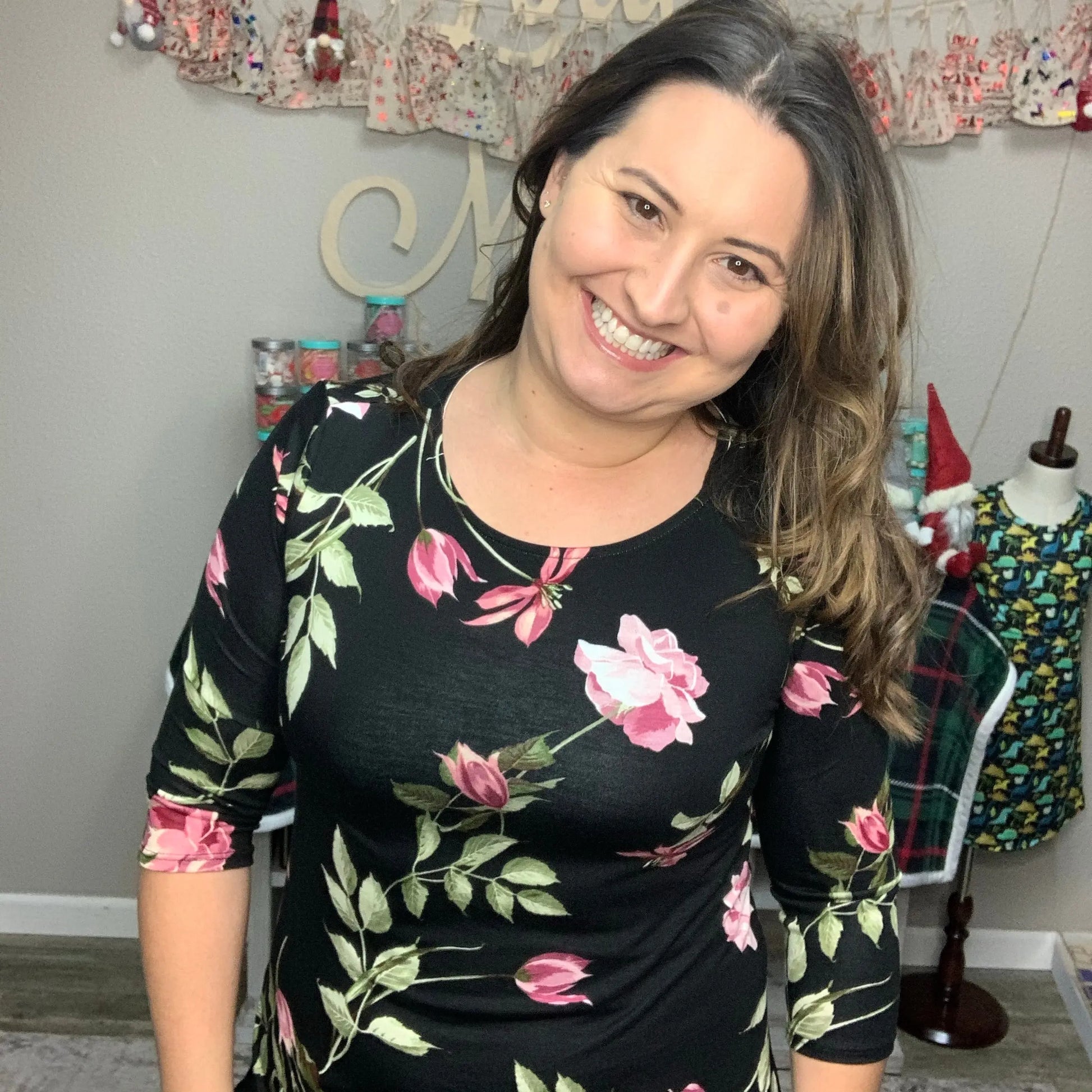 A Rose by Any Other... 3/4 Sleeve Top