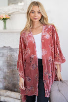 "Abroad" Velour Kimono-Lola Monroe Boutique