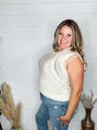 "Accent" Fringe Cropped Sweater Vest-Lola Monroe Boutique