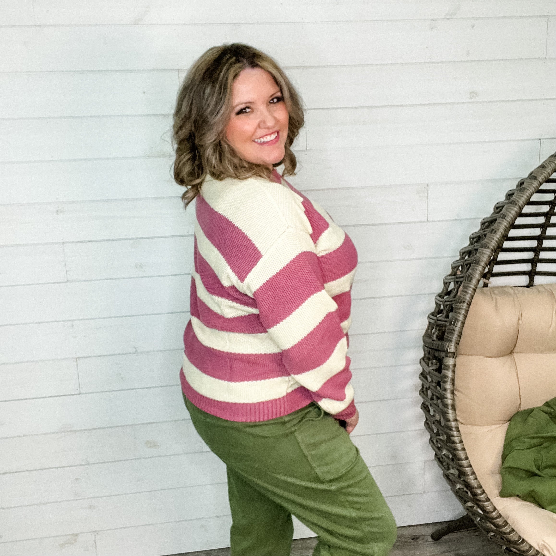 "Ace" Long Sleeve Stripe Sweater-Lola Monroe Boutique