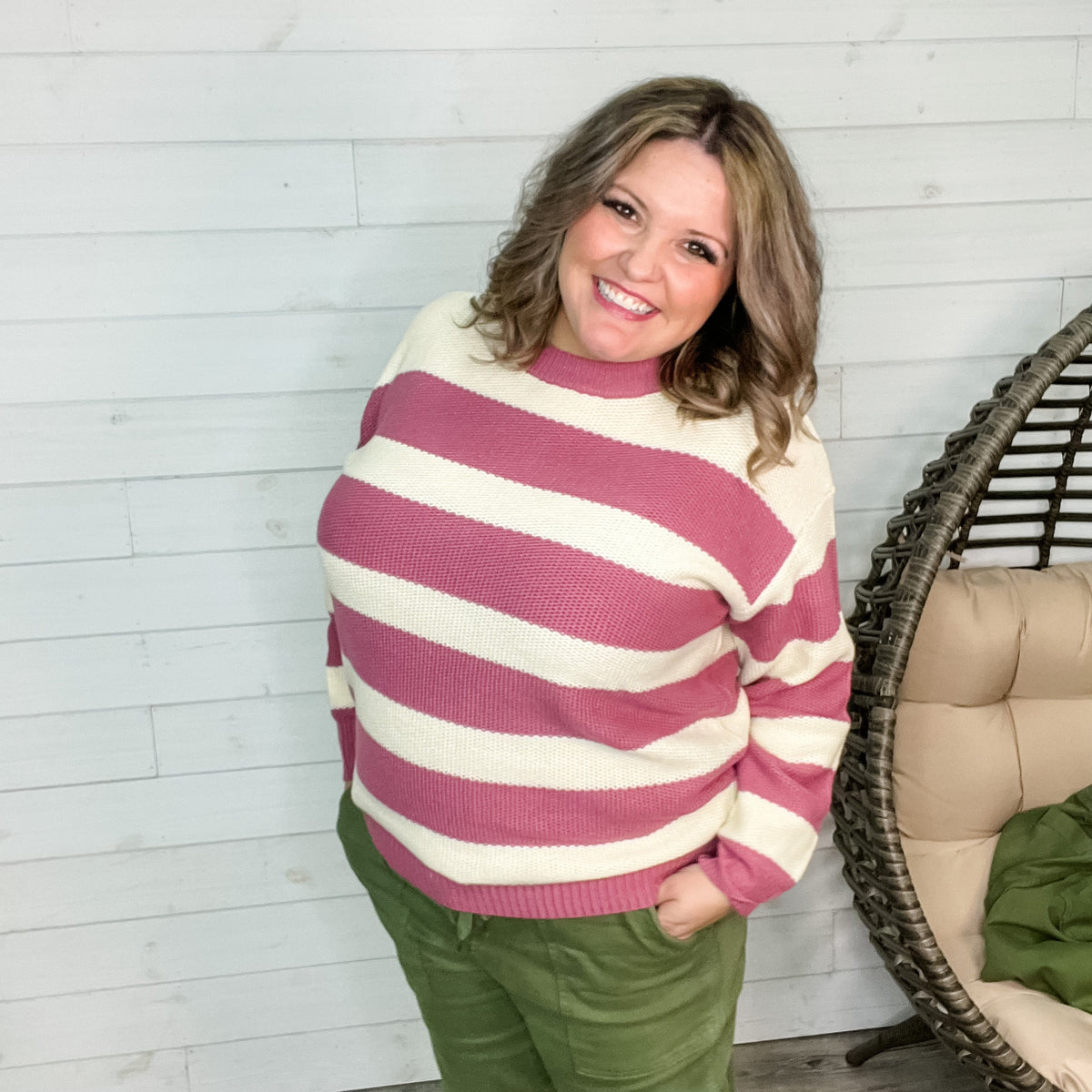 "Ace" Long Sleeve Stripe Sweater-Lola Monroe Boutique