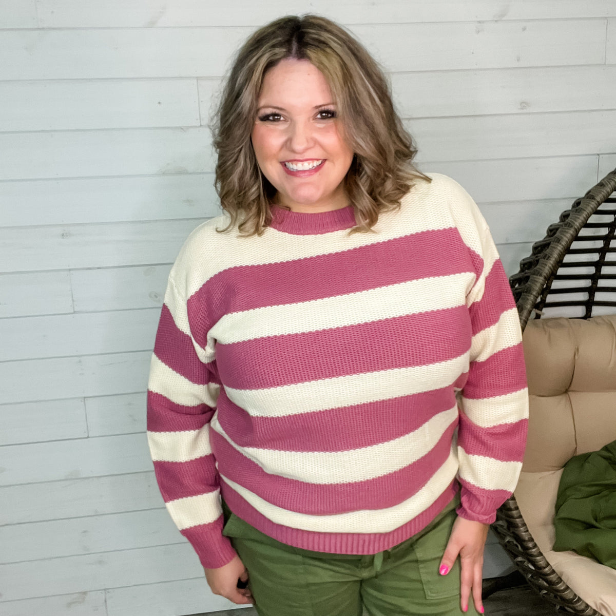 "Ace" Long Sleeve Stripe Sweater-Lola Monroe Boutique