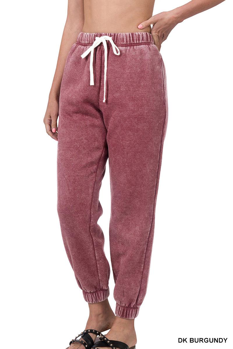 Acid Wash Drawstring Joggers with Pockets (Multiple Colors)