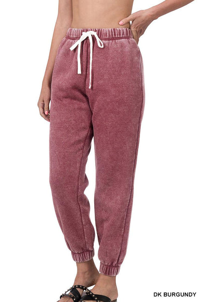 Acid Wash Drawstring Joggers with Pockets (Multiple Colors)