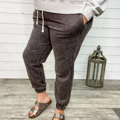 Acid Wash Drawstring Joggers with Pockets (Multiple Colors)