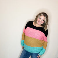 "Aftershock" Long Sleeve Round Neck Sweater-Lola Monroe Boutique