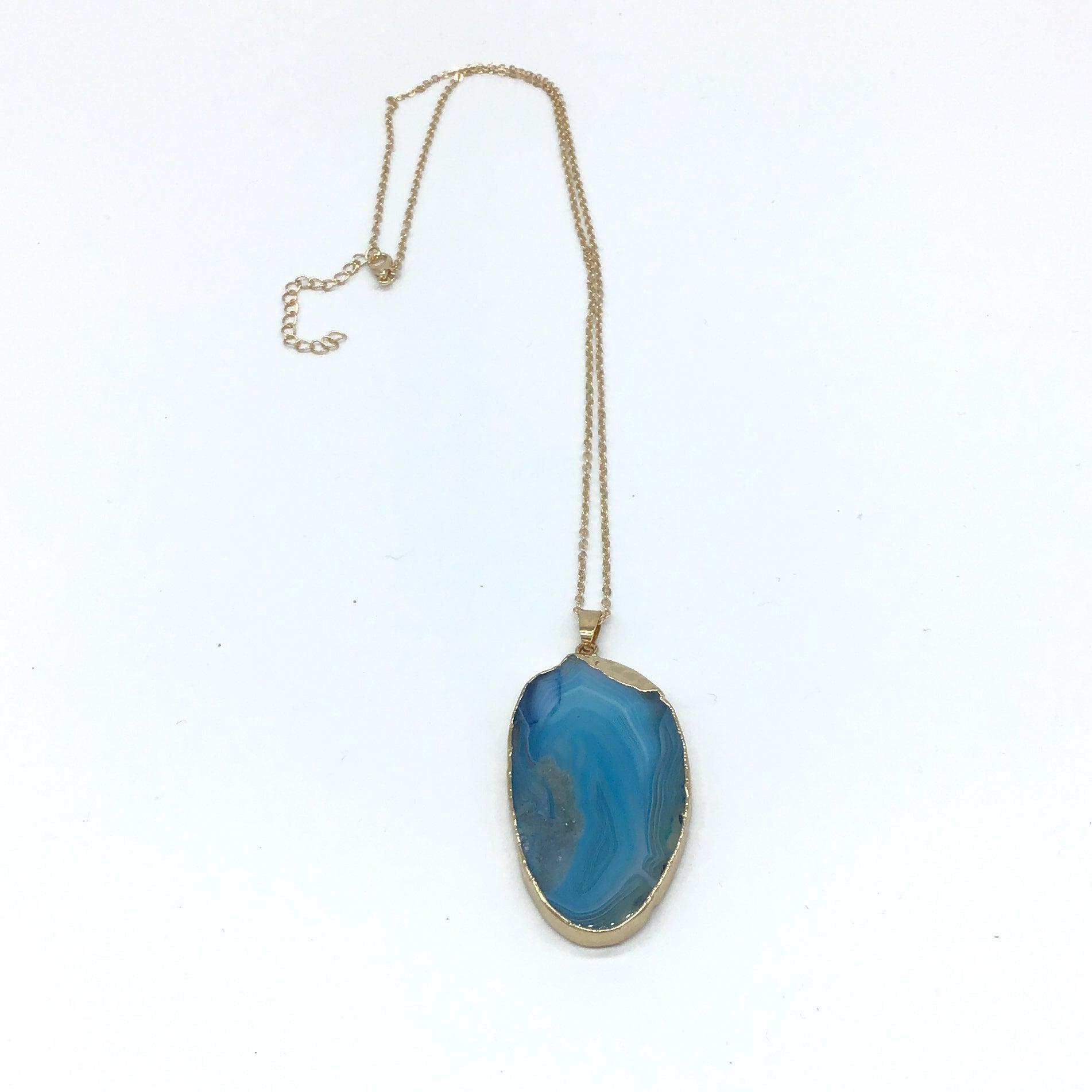 Agate Pendant Necklace-Lola Monroe Boutique