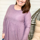 "Aimee" Long Sleeve Babydoll Top (Purple)-Lola Monroe Boutique