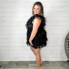 "Ain't No Party Like A" Tulle Tiered Dress (Black)-Lola Monroe Boutique