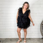 "Ain't No Party Like A" Tulle Tiered Dress (Black)-Lola Monroe Boutique