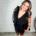 "Ain't No Party Like A" Tulle Tiered Dress (Black)-Lola Monroe Boutique