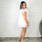 "Ain't No Party Like A" Tulle Tiered Dress (White)-Lola Monroe Boutique