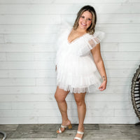 "Ain't No Party Like A" Tulle Tiered Dress (White)-Lola Monroe Boutique
