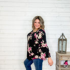 "Alejandra" Floral 3/4 Ruffle Sleeve-Lola Monroe Boutique