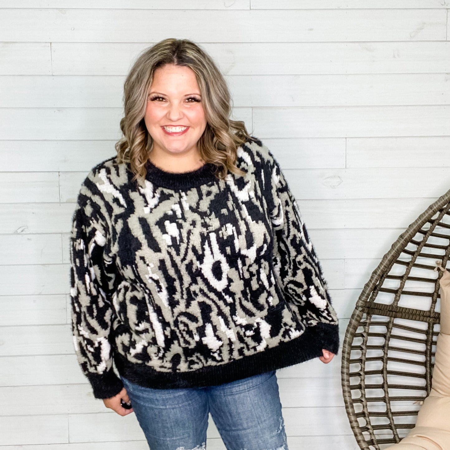 "Alfie" Camo Long Sleeve Sweater