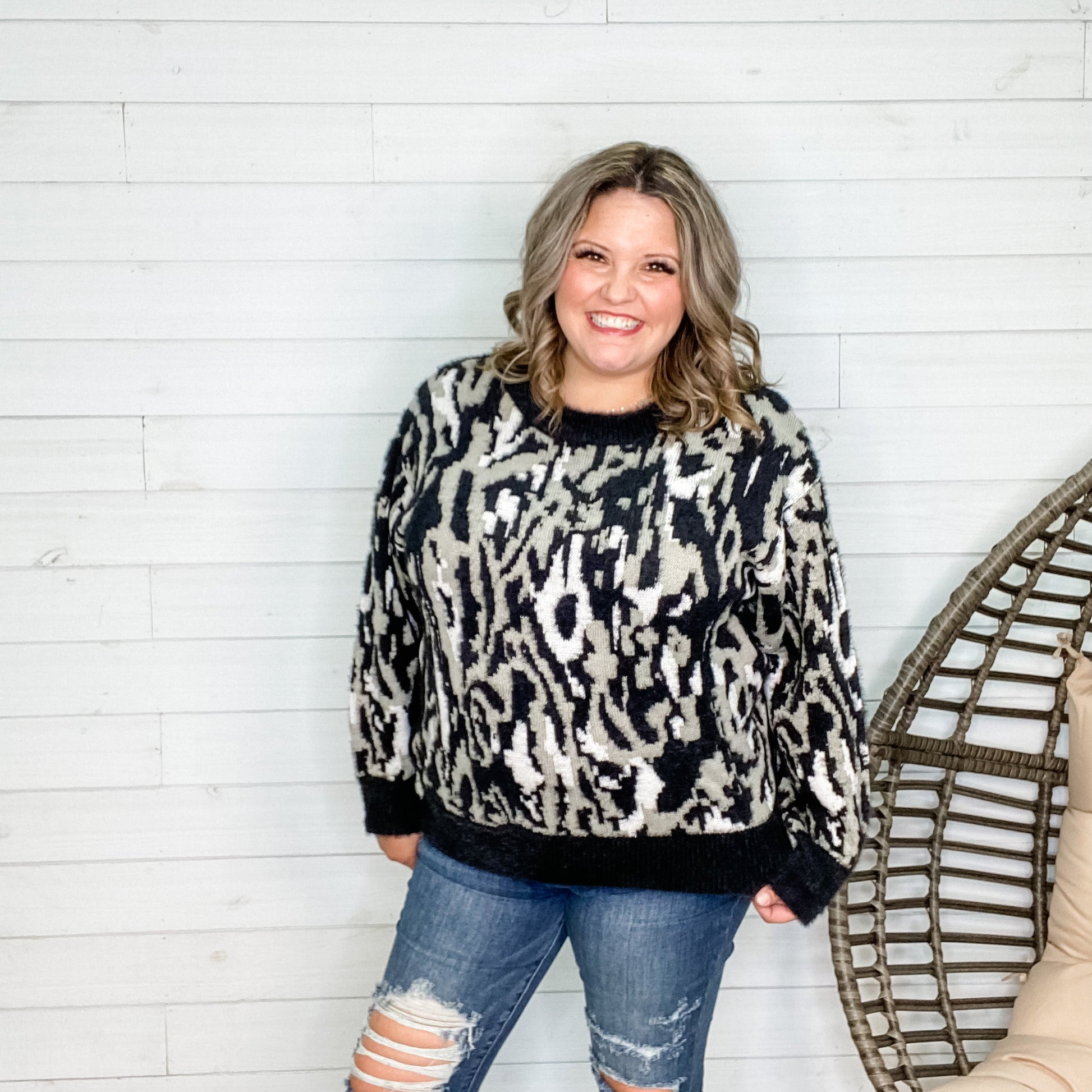 "Alfie" Camo Long Sleeve Sweater