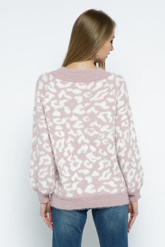 "Amanda" Animal Print Sweater-Lola Monroe Boutique