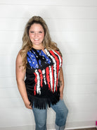 American Flag Fringe Tank Top-Lola Monroe Boutique