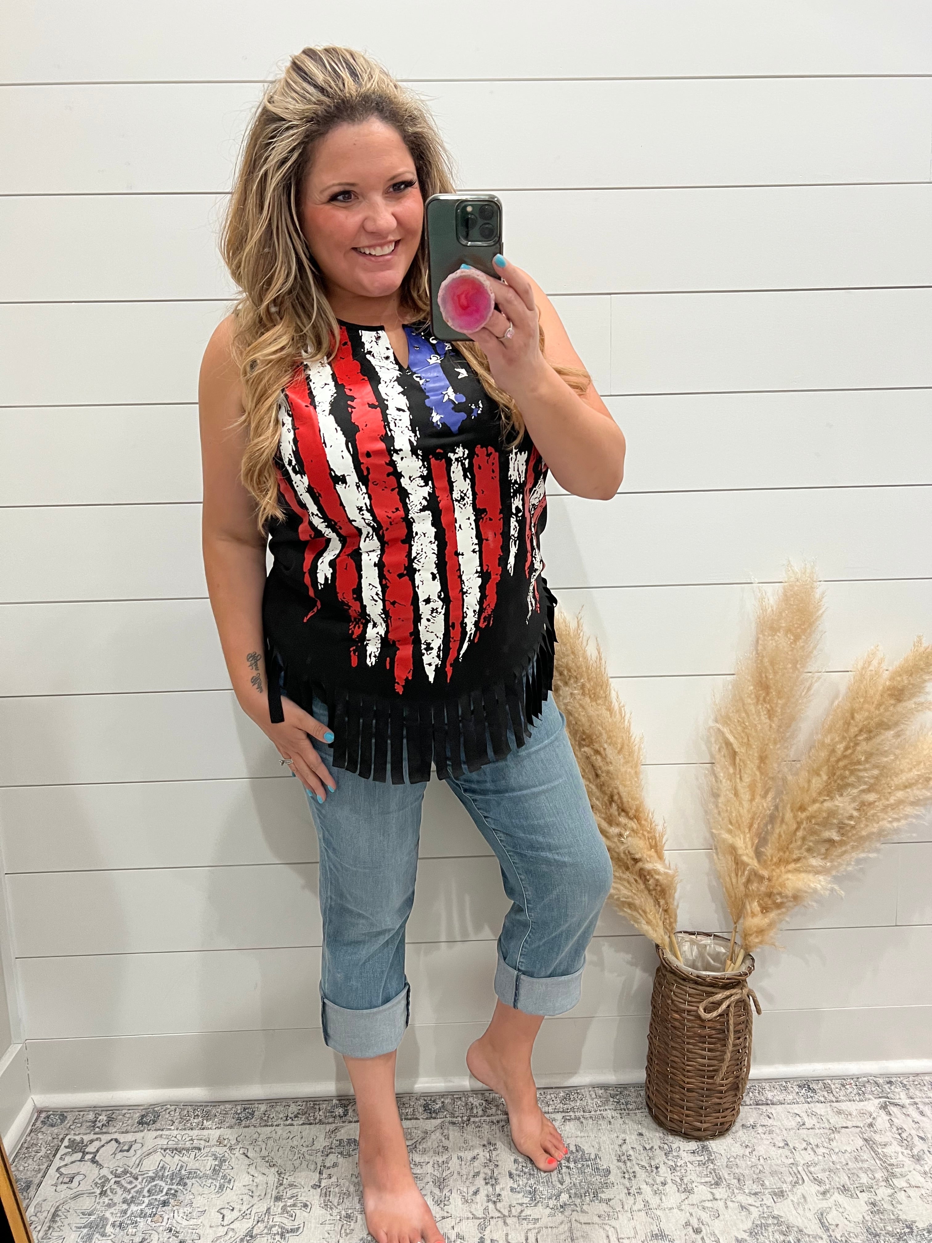 【極美品】AMERI FULL FRINGE OVER TOP フリンジ シアー Ameri（アメリ）の「FULL FRINGE OVER TOP（Tシャツ/カットソー