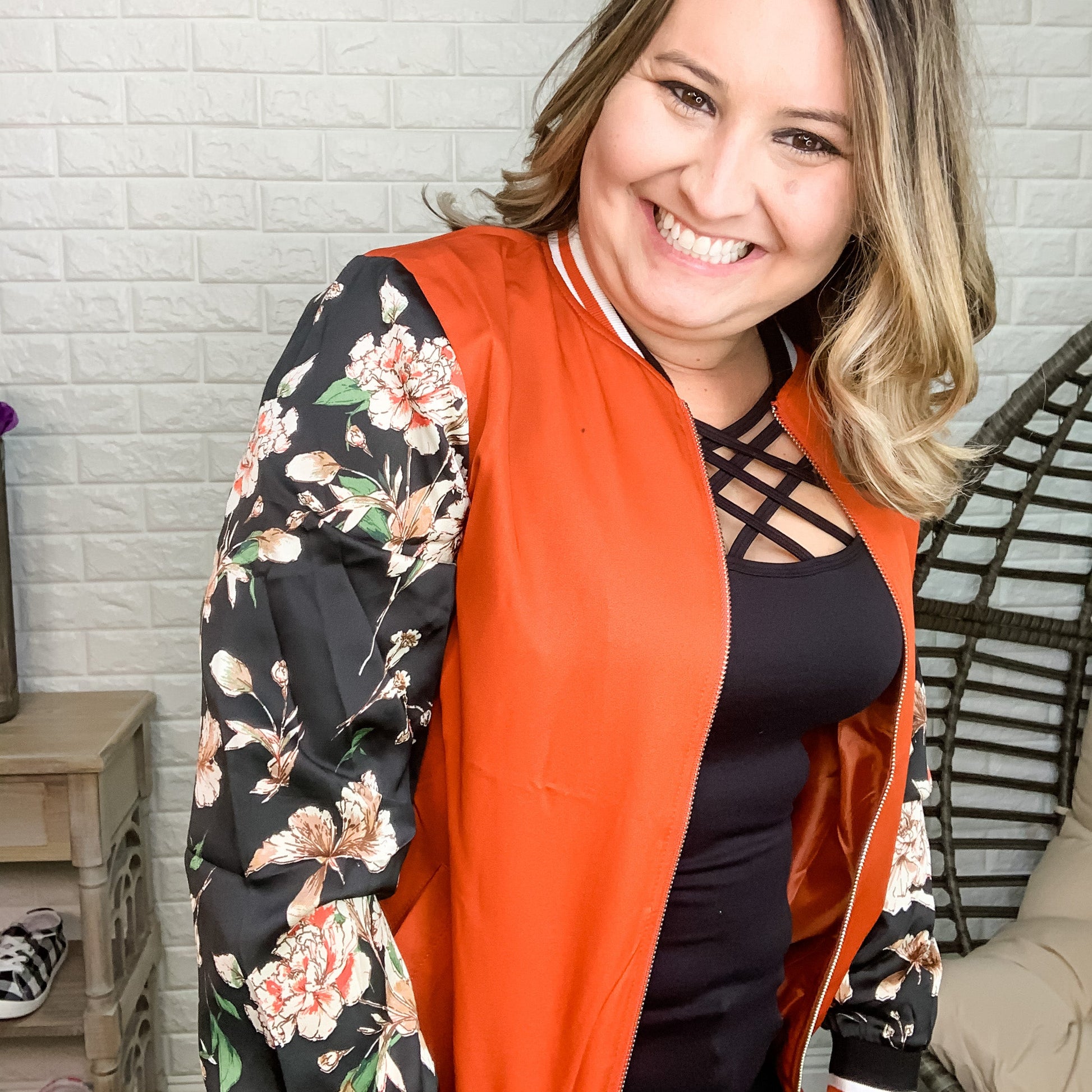 Ampersand Autumn Floral Bomber Jacket