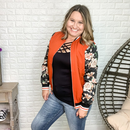 Ampersand Autumn Floral Bomber Jacket
