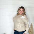 "Anarbor" Star Detail Long Sleeve Sweater-Lola Monroe Boutique