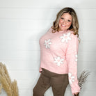 "And It Sparkles Too" Long Sleeve Floral Embellished Sweater-Lola Monroe Boutique