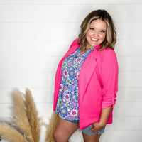 Andree By Unit Long Sleeve Blazer (Hot Pink)-Lola Monroe Boutique