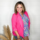 Andree By Unit Long Sleeve Blazer (Hot Pink)-Lola Monroe Boutique