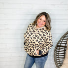 Animal Print Hoodie with Sherpa Linded Hood-Lola Monroe Boutique