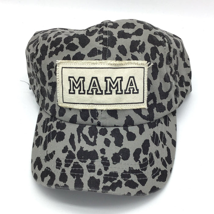 Animal Print Mama Baseball Cap (Grey or Tan)-Lola Monroe Boutique