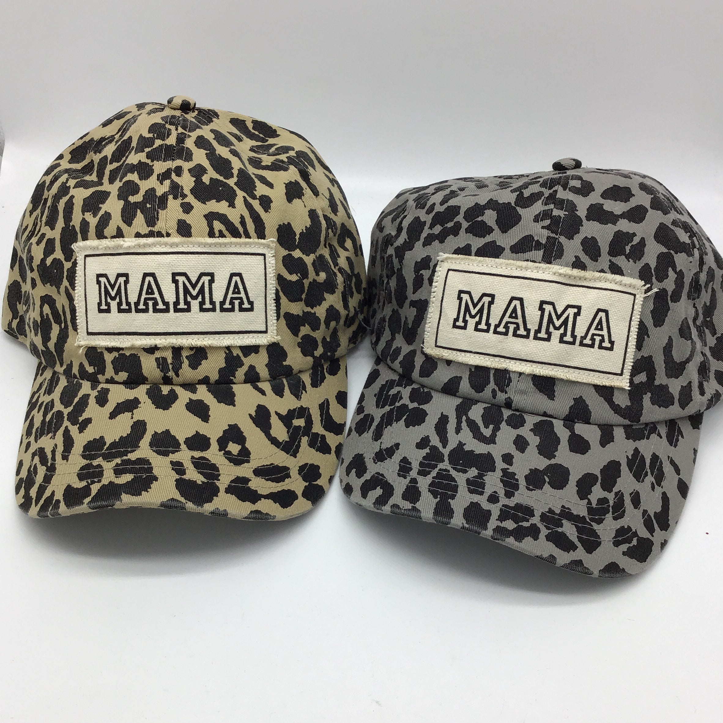 Animal Print Mama Baseball Cap (Grey or Tan)-Lola Monroe Boutique