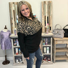 Animal Print Zip Collar Pull Over-Lola Monroe Boutique