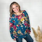 "Antonia" Long Sleeve Floral with Criss Cross Back Design-Lola Monroe Boutique