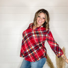 "Apple Crisp" Plaid Lizzy 3/4 Sleeve Split Neck-Lola Monroe Boutique