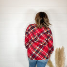 "Apple Crisp" Plaid Lizzy 3/4 Sleeve Split Neck-Lola Monroe Boutique