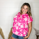 "Apples" Split Neck Cuffed Short Sleeve-Lola Monroe Boutique