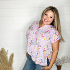 "Archer" Floral Split Neck Cuffed Short Sleeve-Lola Monroe Boutique