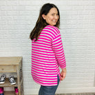 "As If" Neon Striped 3/4 Sleeve-Lola Monroe Boutique