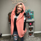 "Aspen" Hooded Faux Fur Vest (Rose)-Lola Monroe Boutique