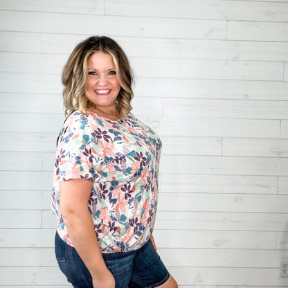 "Attention Seeker" Floral Dolman with Lace Back Detail