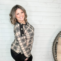 "Auggie" Plaid Weekender with Button Detail-Lola Monroe Boutique