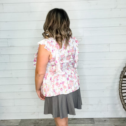 "Augustine" Floral Ruffle Cap Sleeve Babydoll