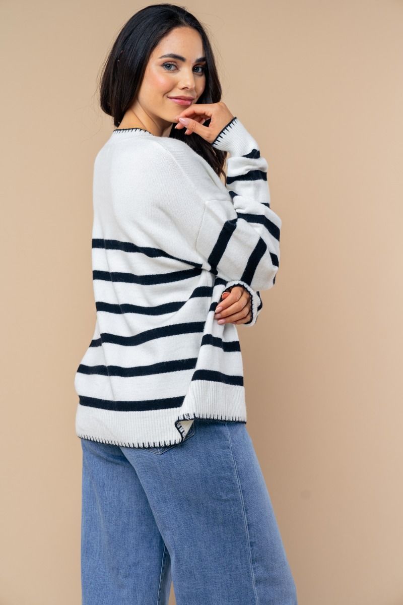 "Avalon" Long Sleeve Sweater-Lola Monroe Boutique