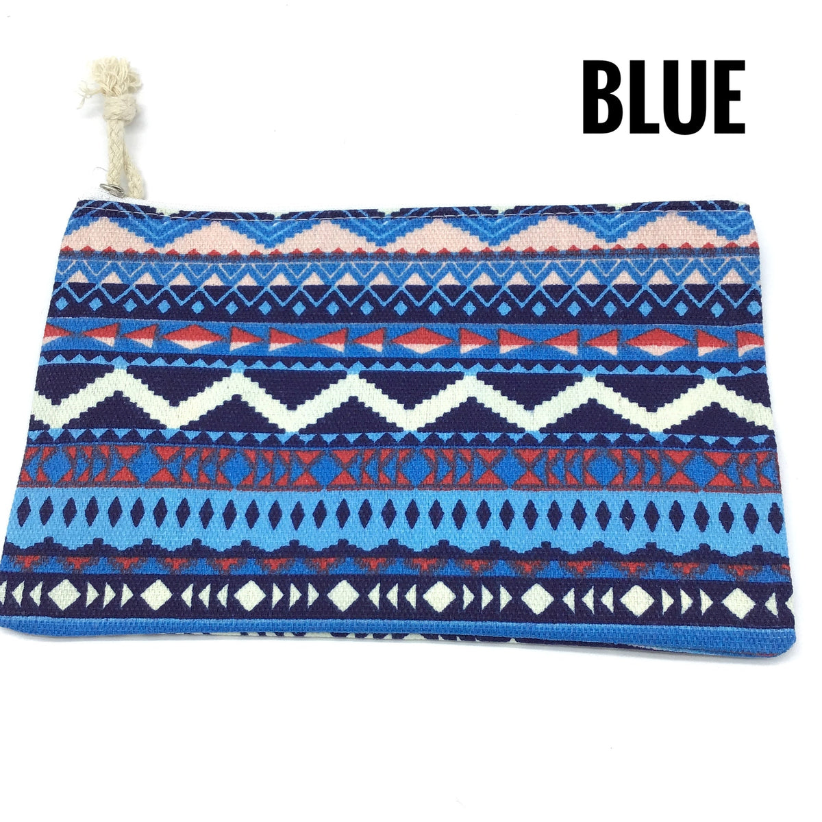 Aztek Tribal Zip Top Pouch (Multiple Colors)-Lola Monroe Boutique
