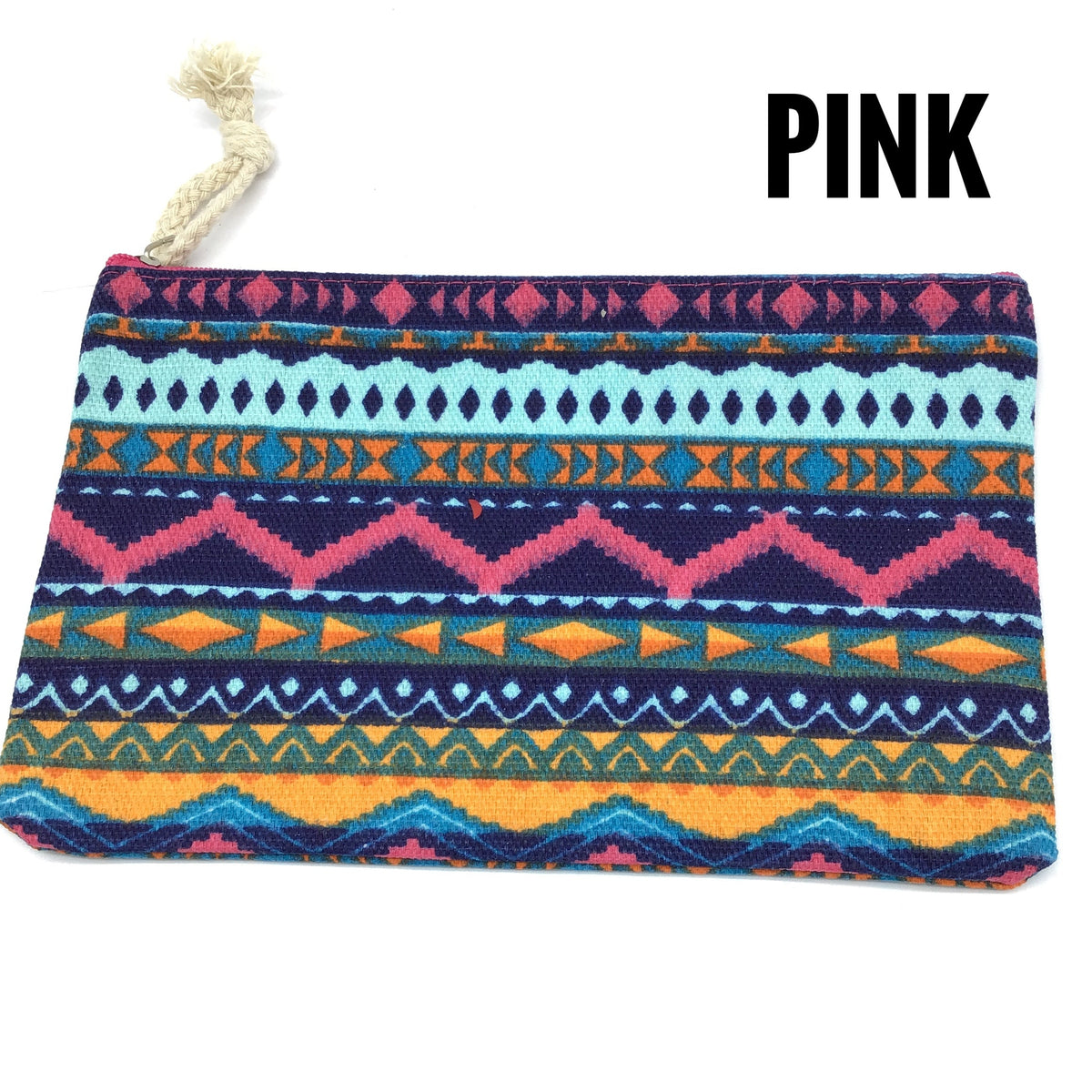 Aztek Tribal Zip Top Pouch (Multiple Colors)-Lola Monroe Boutique