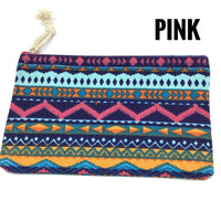 Aztek Tribal Zip Top Pouch (Multiple Colors)-Lola Monroe Boutique