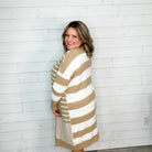 "Bambi" Long Sleeve Stripe Cardigan with Pockets-Lola Monroe Boutique