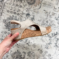 "Barbara" Crystal Embellished Wedge Sandal (Taupe)-Lola Monroe Boutique