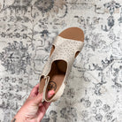 "Barbara" Crystal Embellished Wedge Sandal (Taupe)-Lola Monroe Boutique